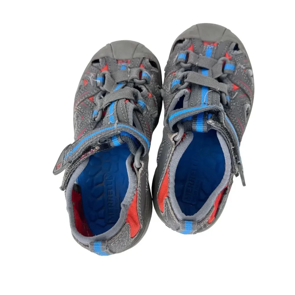 Merrell Hydro Waterproof Fisherman Sandals Shoes MC53376 Gray Kids‎ Size 9M